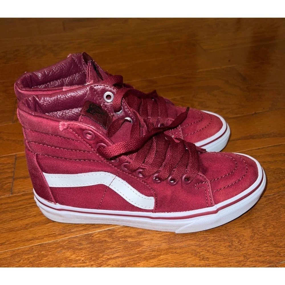 Vans Burgundy Off The Wall Youth Sneakers — Youth 4